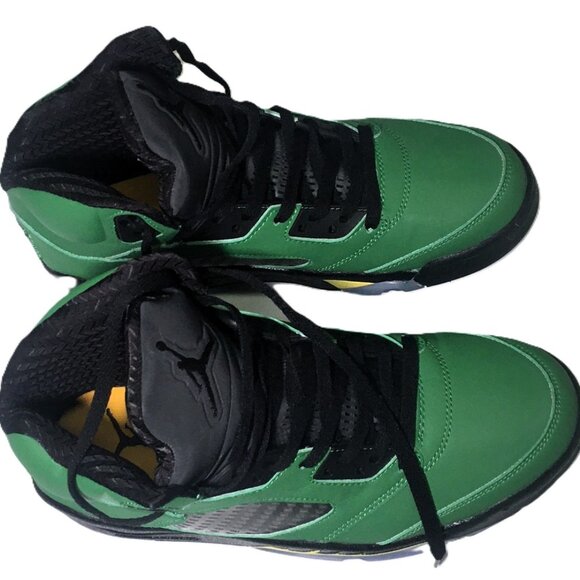 🛑Nike AIR JORDAN 5➕🆒 SNEAKERS Apple Green SHOES Oregon Duck Retro 💸BUY NOW‼️ - Picture 6 of 16